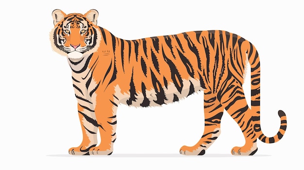 Isolated Illustration of a Simple Tiger Vector Drawing