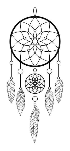 ISOLATED IMAGE OF A DREAM CATCHER ON A WHITE BACKGROUND