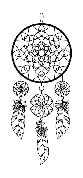 ISOLATED IMAGE OF A DREAM CATCHER ON A WHITE BACKGROUND