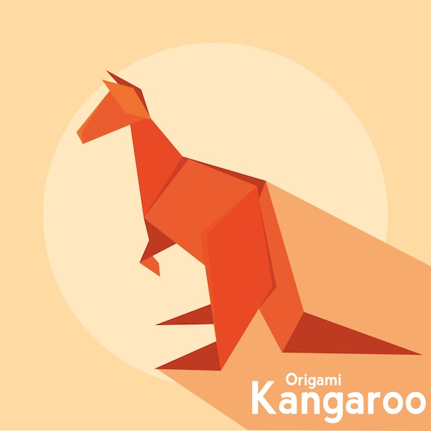 Isolated kangaroo origami icon flat design Vector