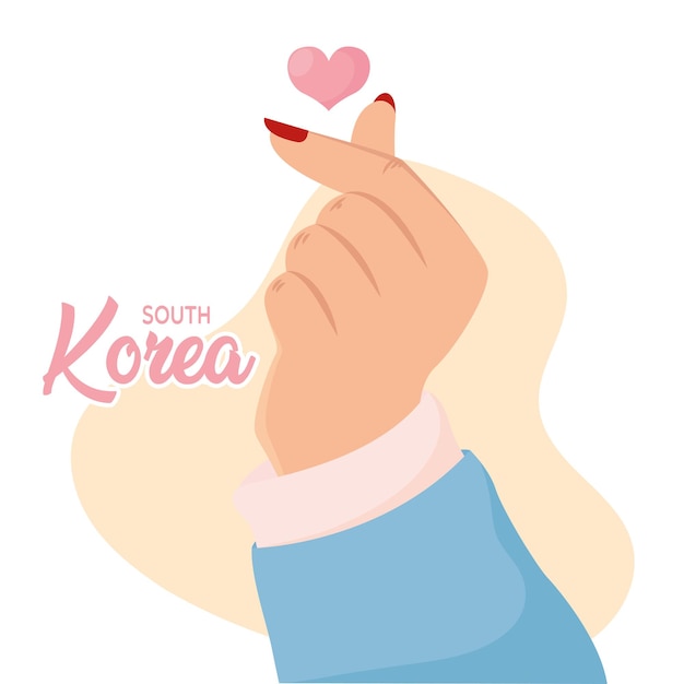 Isolated korean hand gesture Hand icon Vector illustration