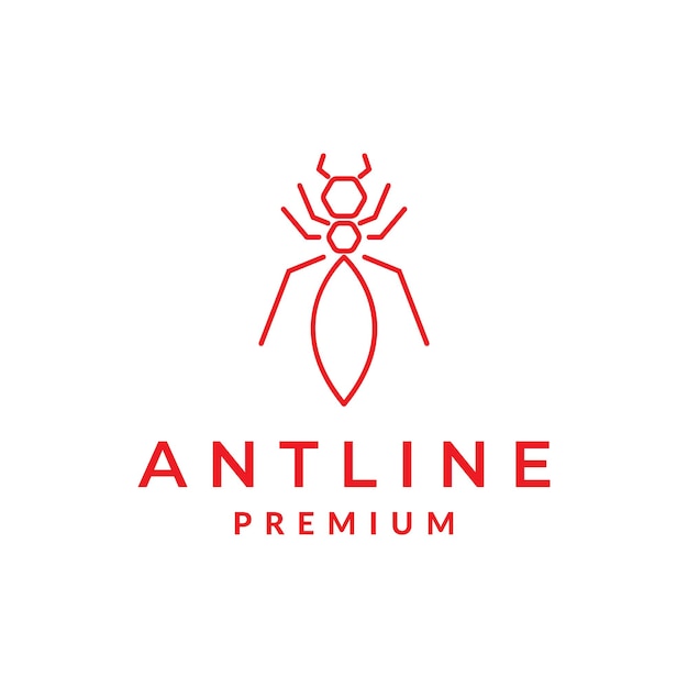 Isolated line red ant logo design vector graphic symbol icon illustration creative idea