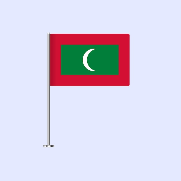 Vector isolated maldives table flag on pole maldivian flag vector design for print and web