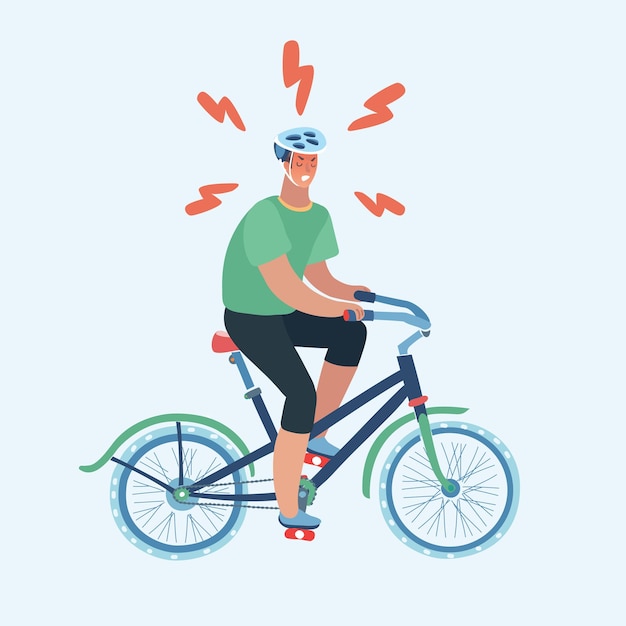 Isolated man riding bike design