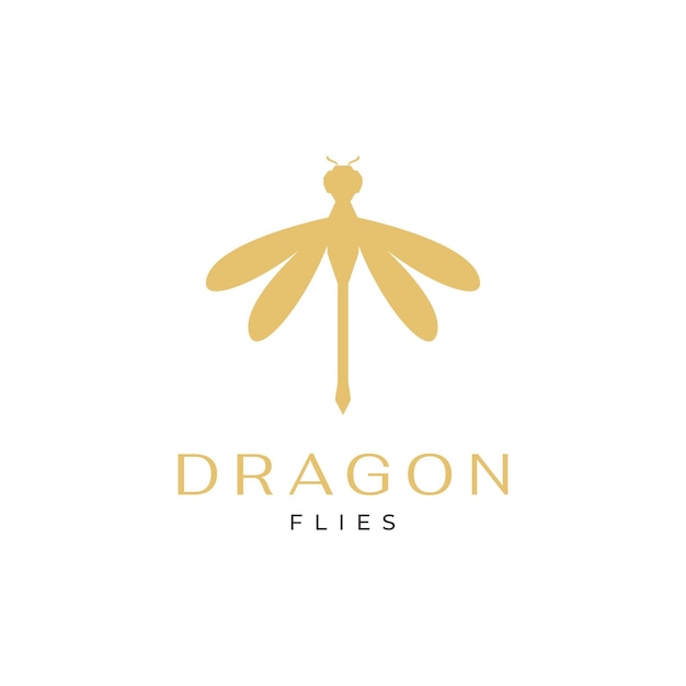 Isolated minimalist dragonfly logo design