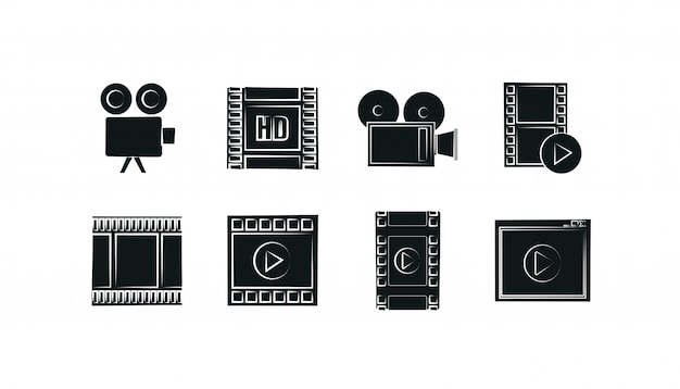 Isolated movie icon set 