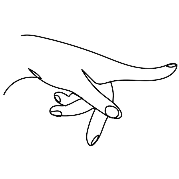 Isolated one continuous line drawing hand palm