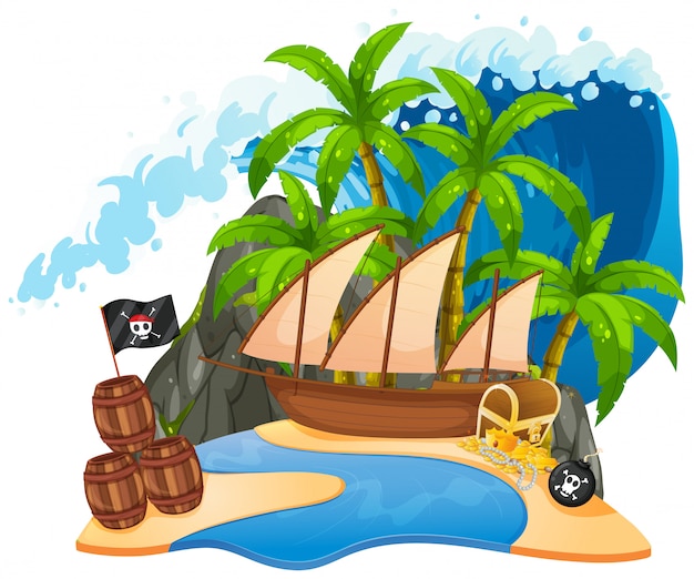 Vector an isolated pirate island