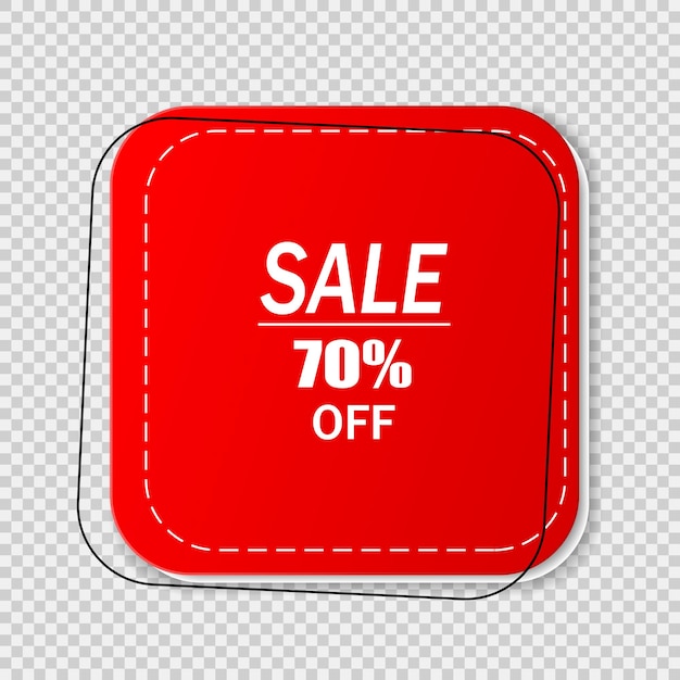 Isolated price tag discount sticker on a transparent background