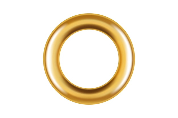 Isolated realistic metal gold grommet ring for banner