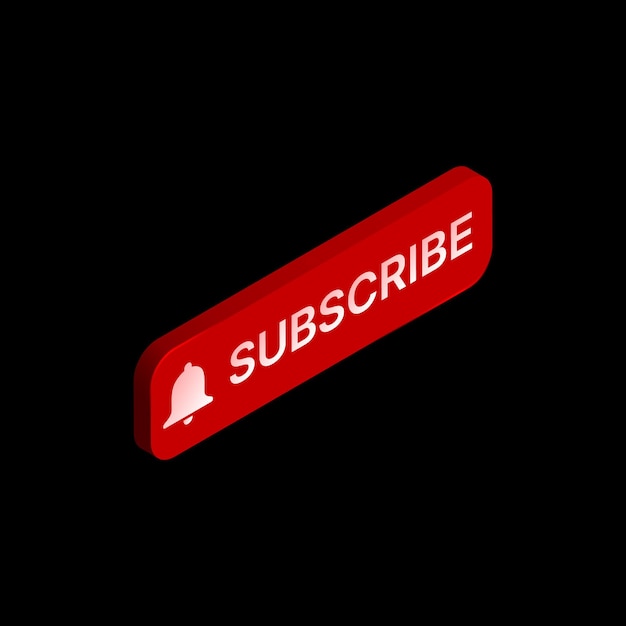 Isolated Red Subscribe Button for Social Media