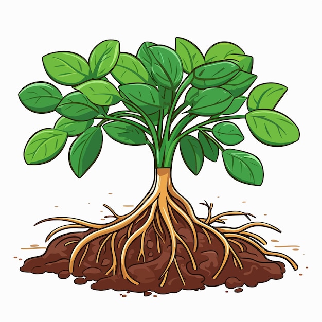 Vector isolated root vector cartoon illustration