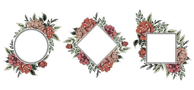 Isolated rose flower frame border decoration