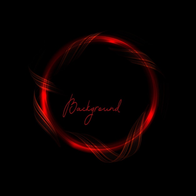 Vector isolated round frame in red tint on a black background