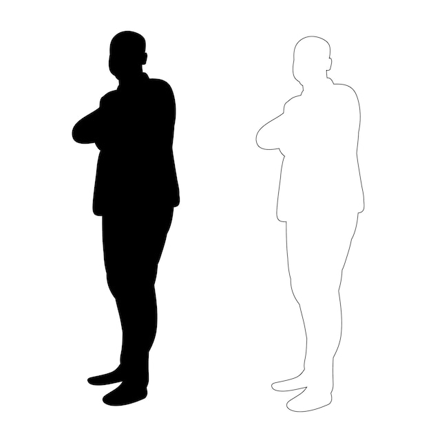 Isolated silhouette male businessman