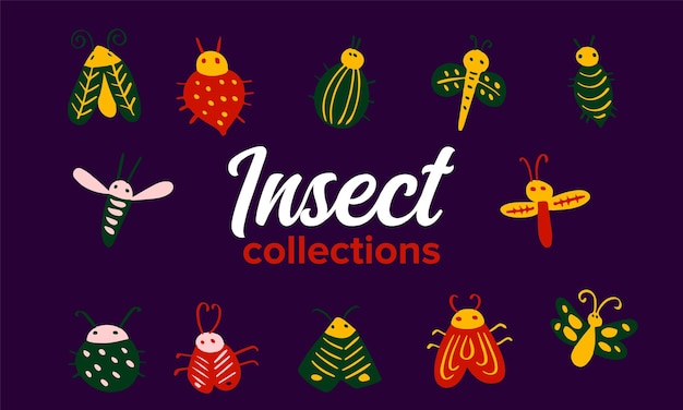 Isolated simple insect vector collection