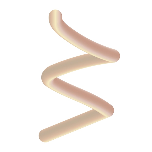 Isolated simple shape 3D spiral with gradient