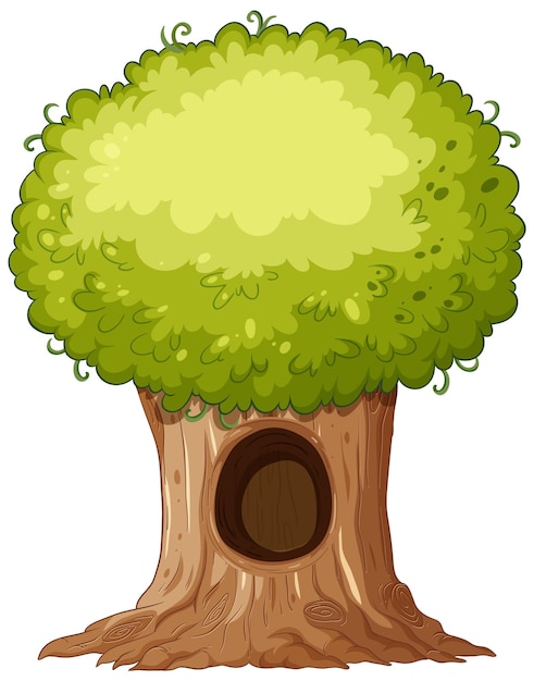 Isolated simple tree cartoon