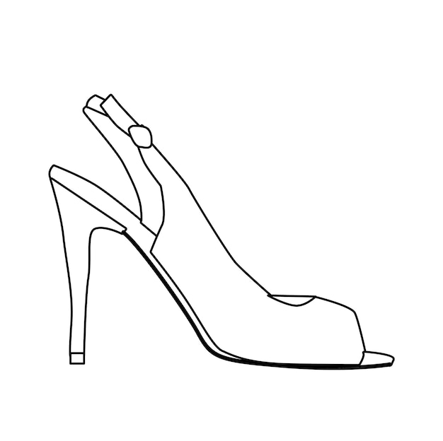 Isolated sketch of sandals