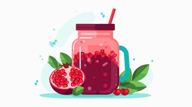 Vector isolated smoothie jar on white background