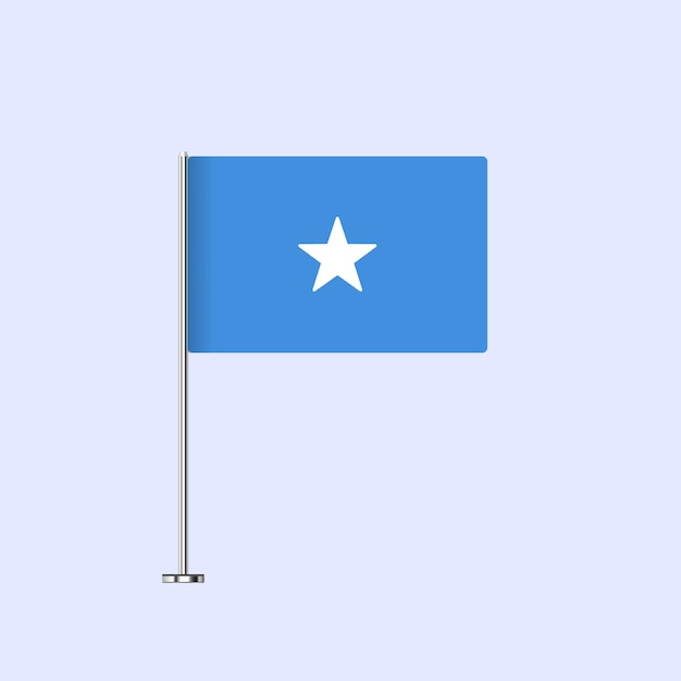 Vector isolated somalia table flag on pole somali flag vector design for print and web