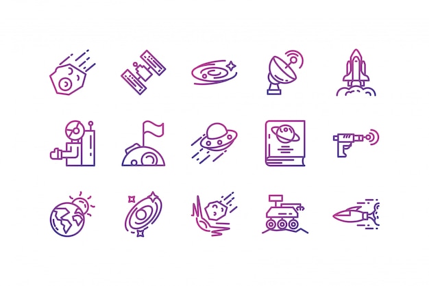 Isolated space icon set vector design