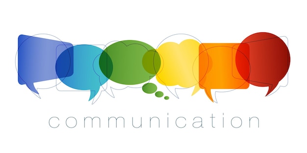 Isolated Speech bubble with rainbow colors Communication and network concept Text communication O