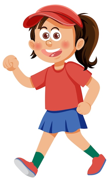 Isolated sport girl cartoon character