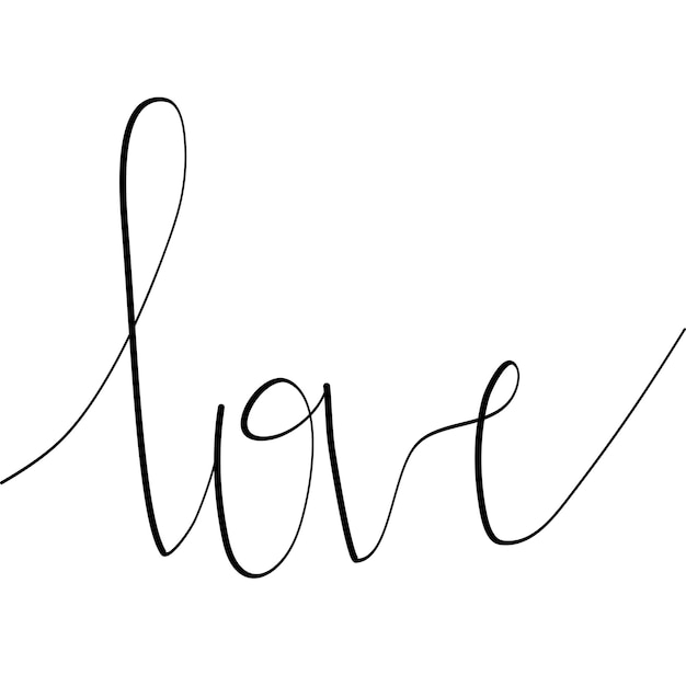 Isolated text love hand writing on white