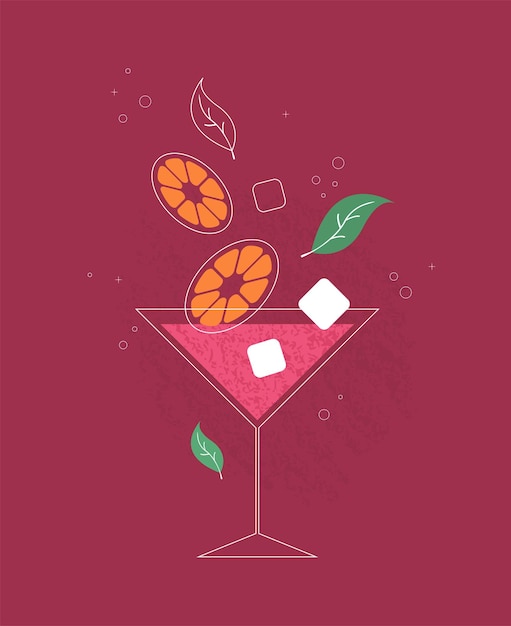 Isolated vector cocktail in flat style