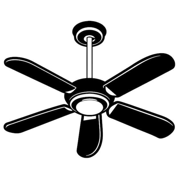 Vector isolated vector graphics of ceiling fans silhouette against a white backdrop