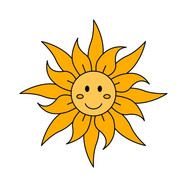 Isolated vector illustration sun.