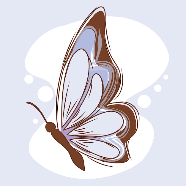 Isolated vibrant colored sketch of a detailed butterfly Vector illustration