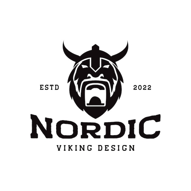 Isolated viking roar logo design vector graphic symbol icon illustration creative idea