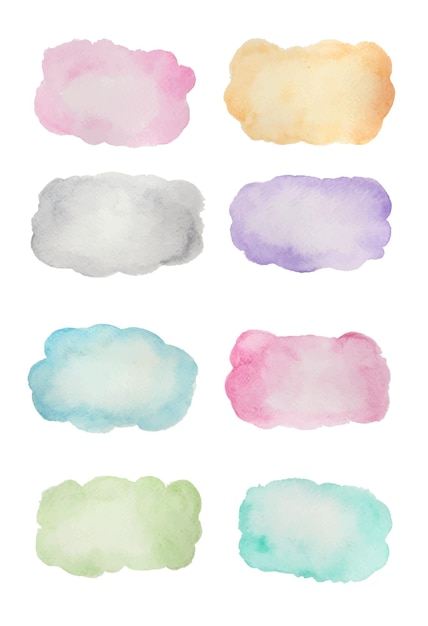 Isolated watercolor label on various colours