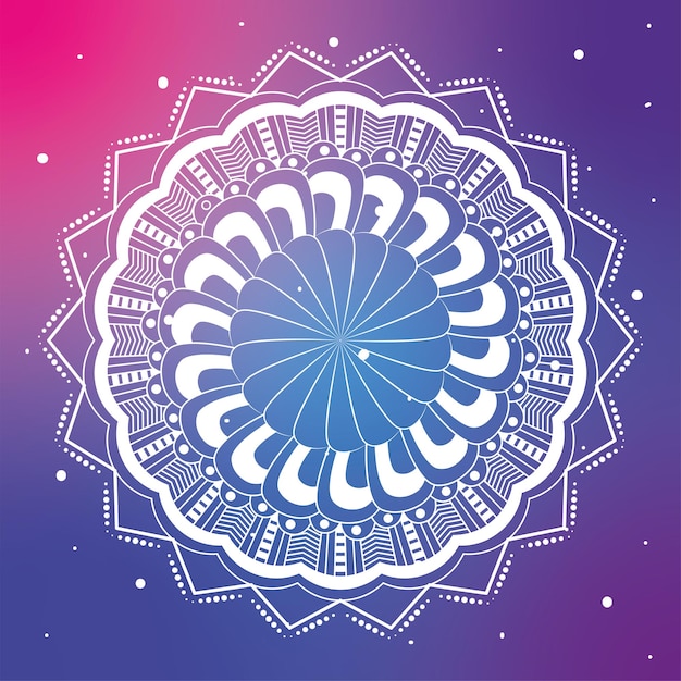 Isolated white mandala Vintage arabic pattern Vector