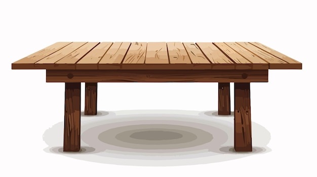 Isolated Wooden Table on White Background