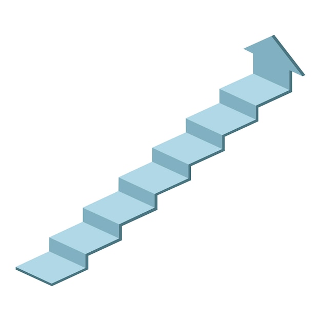 Isolmetric stairs up 3d chart arrow for infographic