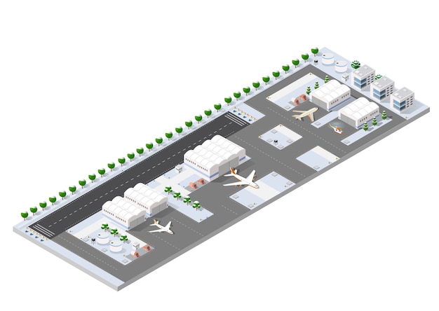 Isometric 3D airstrip