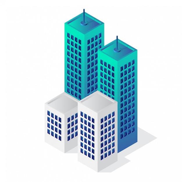 Isometric 3d building vector icon