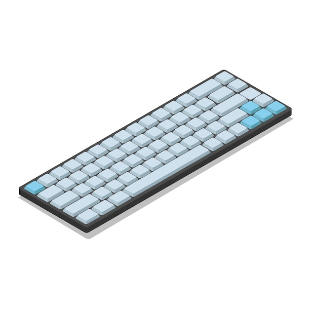 Isometric 3d Keyboard vector isolated illustration