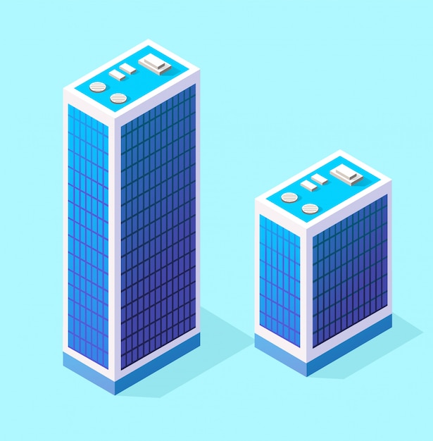 Isometric 3d module block district part