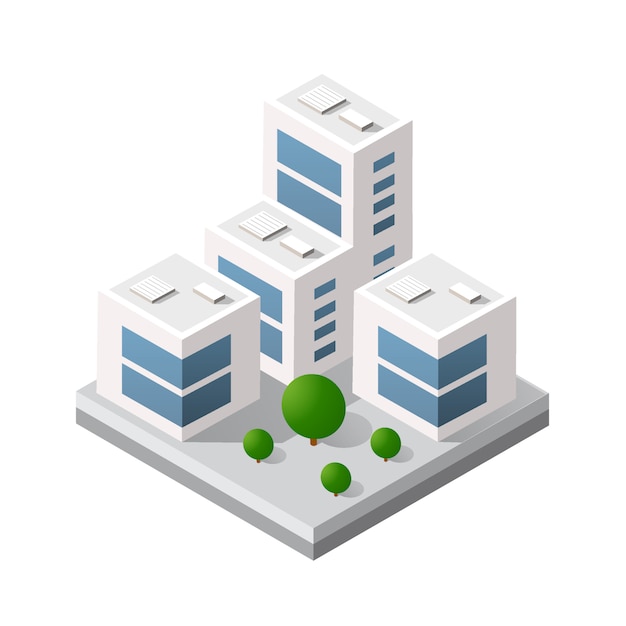 Isometric 3d module building