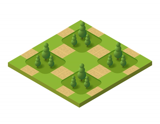 Isometric 3D set park