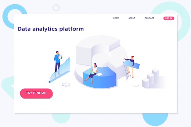 Isometric Analysis data and Investment.Technology Information Concept