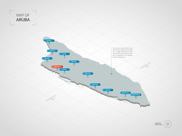 Isometric Aruba map.