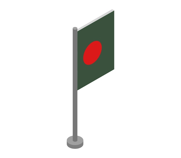 Isometric bangladesh flag