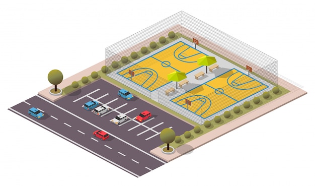 Isometric Basketball Field