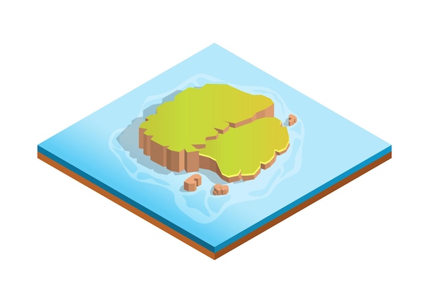 Isometric beautiful island