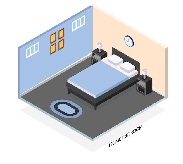 isometric bed room